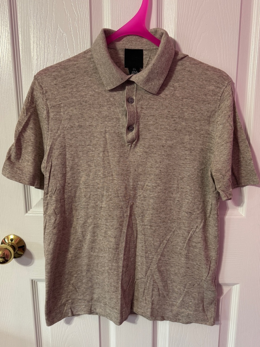H&M Heather Tan Short-Sleeve Polo